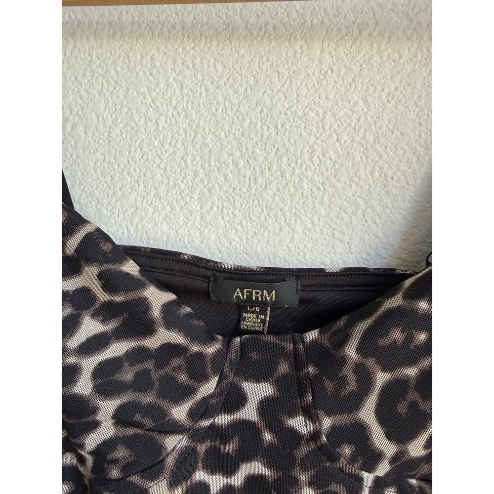 AFRM Womens Leopard Cami Style Bodysuit Bustier Size Large Adjustable Straps - Picture 2 of 14